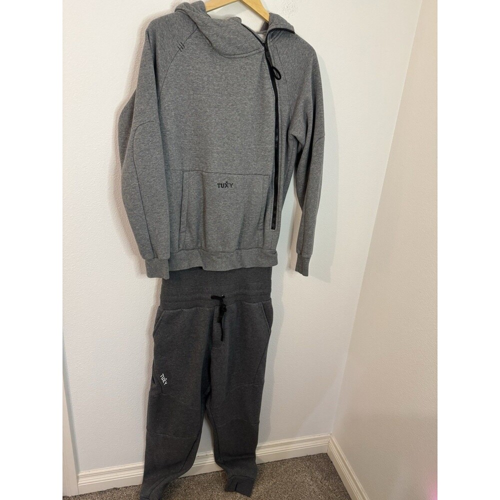 The Tuxy Vibe Suit One Piece Loungewear Hoodie Pants  Gray Mens Medium Knit